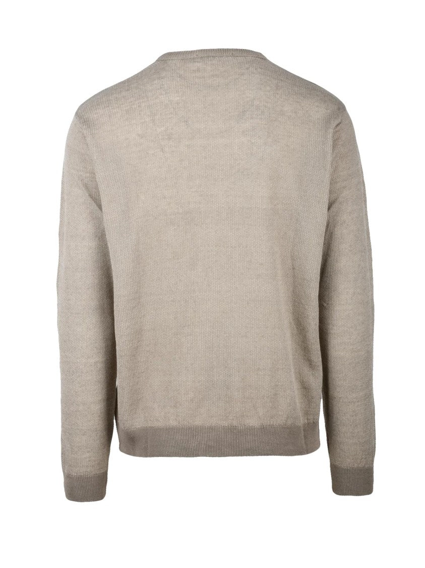 Daniele Fiesoli Beige Fine-Knit Linen-Blend Pullover