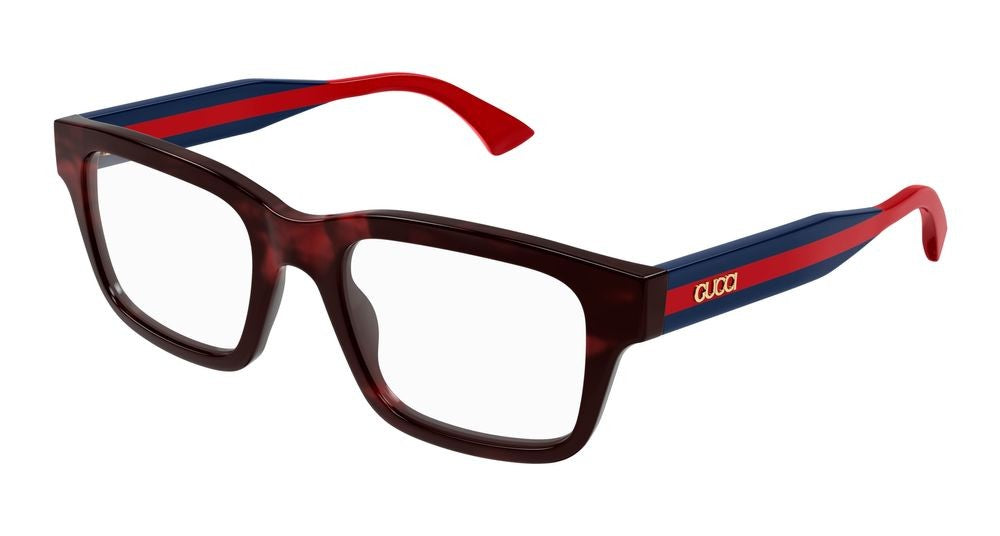 Gucci Havana Striking Temples Oversized Havana Eyeglasses