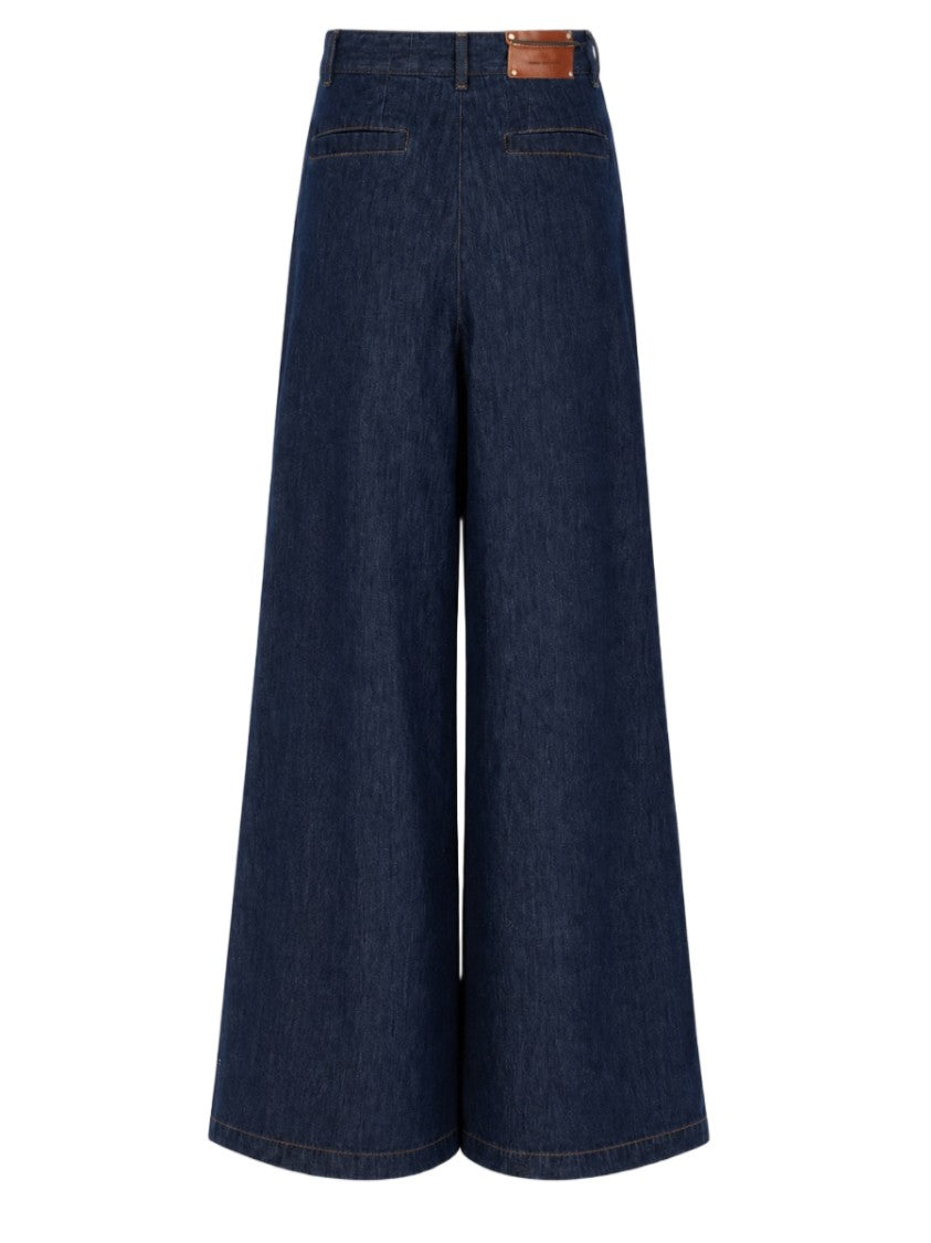 Dries Van Noten High-Waisted Denim Wide-Leg Trousers