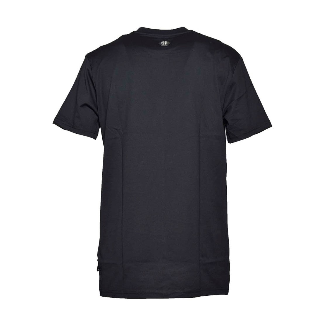 Philipp Plein Black Cotton Hexagon T-Shirt With Crystal Logo