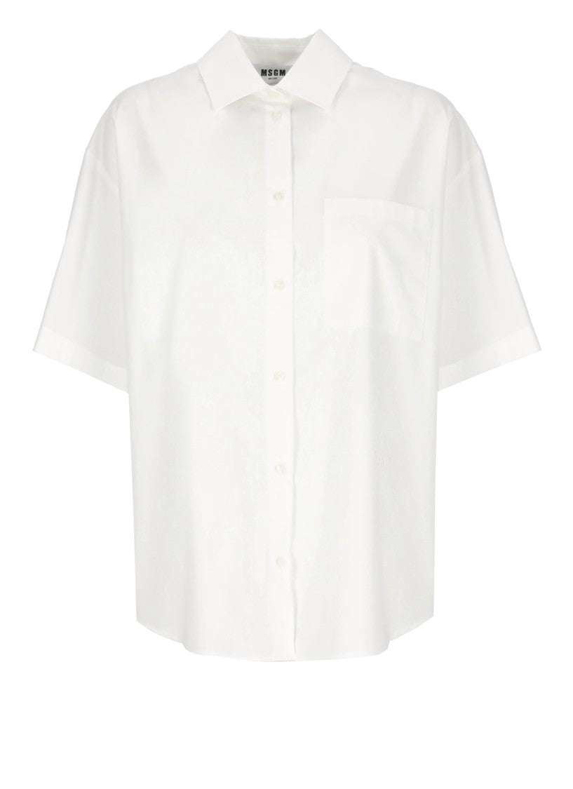 Msgm White Cotton Shirt