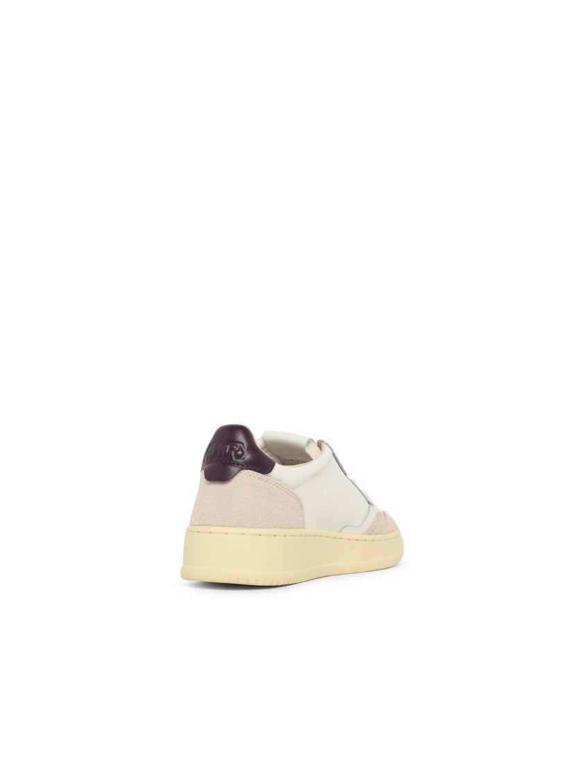 Autry 'Medalist Low' White And Purple Leather Sneakers