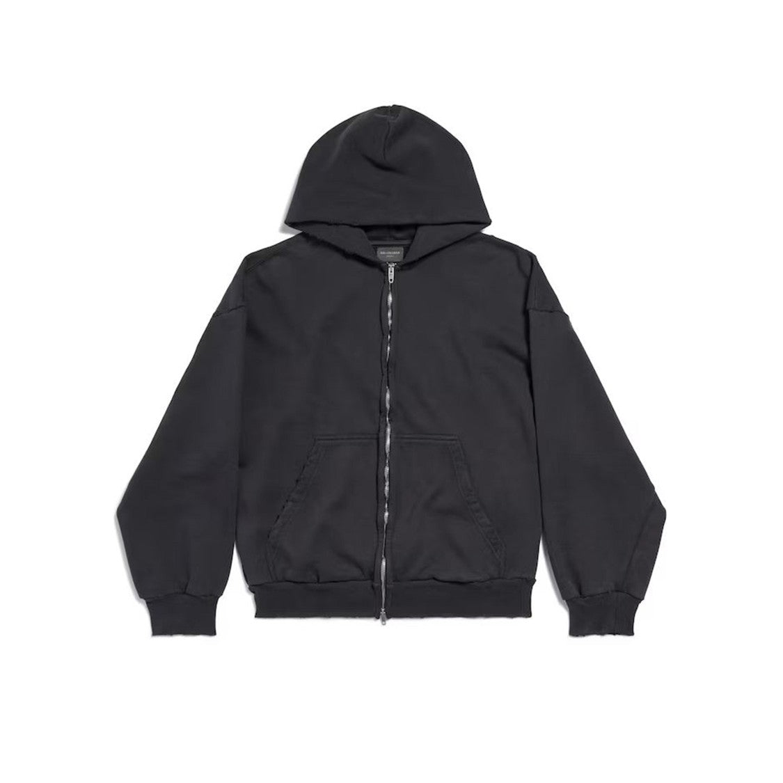 Balenciaga Relaxed Fit Zip-Up Hoodie With Bold Logo Detail