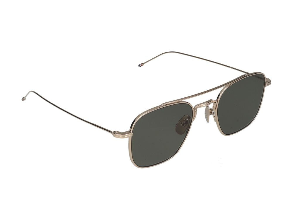 Thom Browne Square-Frame Sunglasses With Double Bridge Design And Titanium Accents