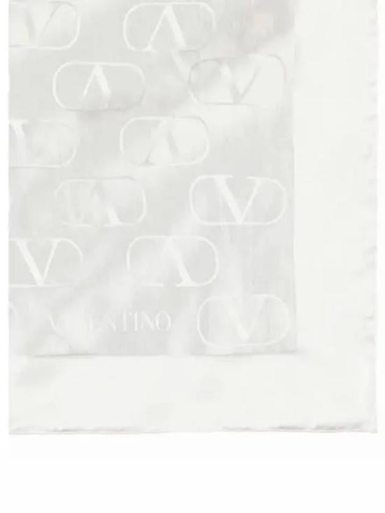 Valentino Garavani Silk-Wool Blend Scarf With Monogram Pattern
