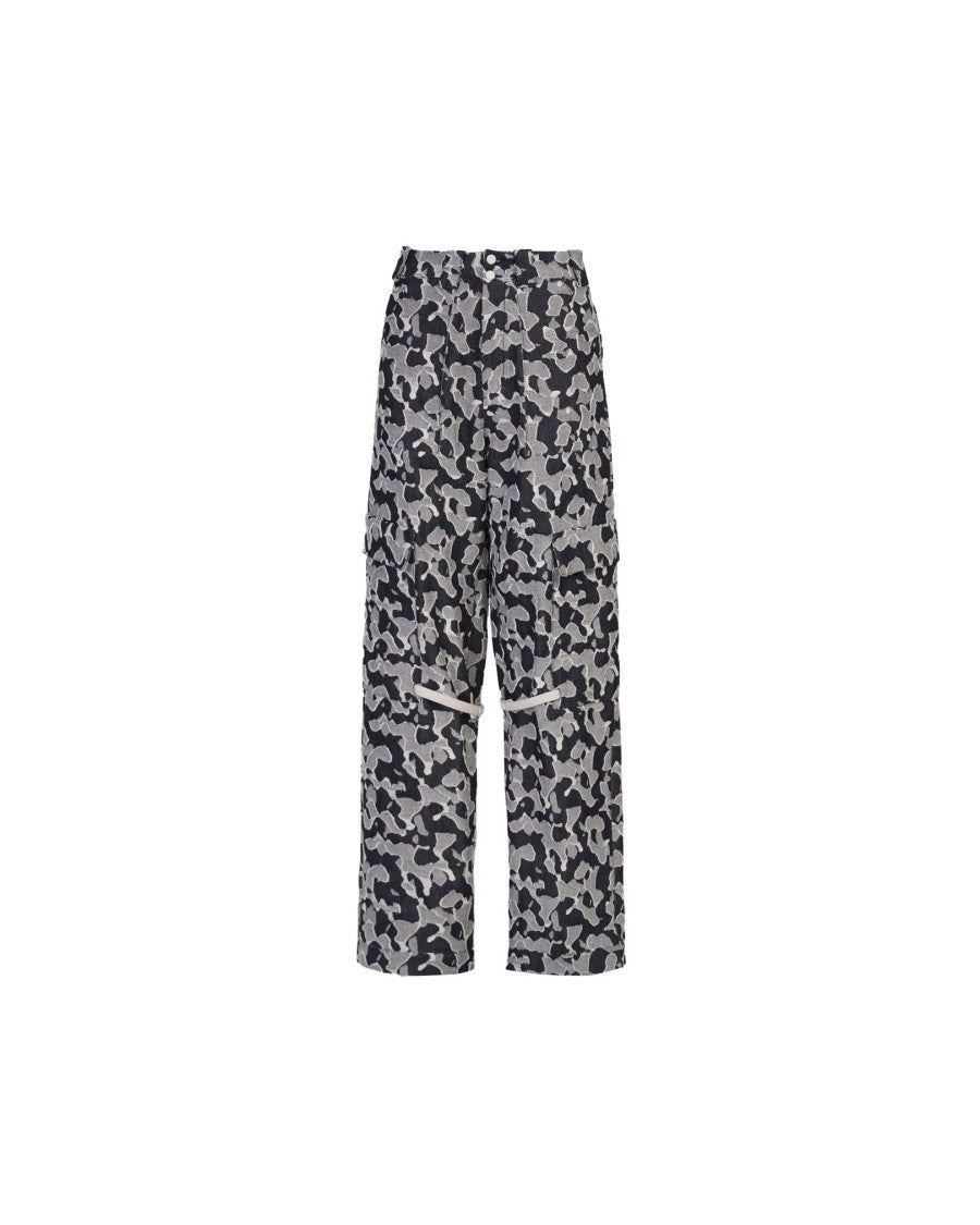 Takaturna Adjustable Knee-High Ribbon Denim Pants