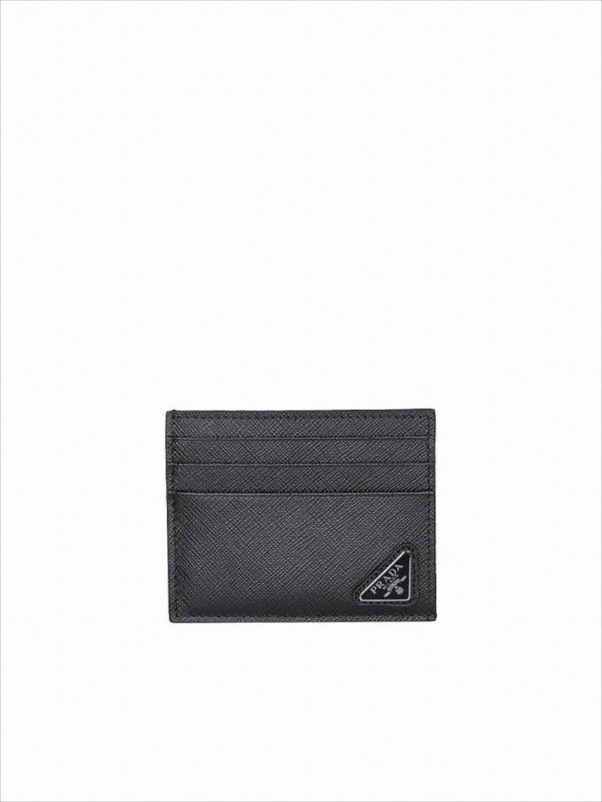 Prada Textured Black Card Wallet
