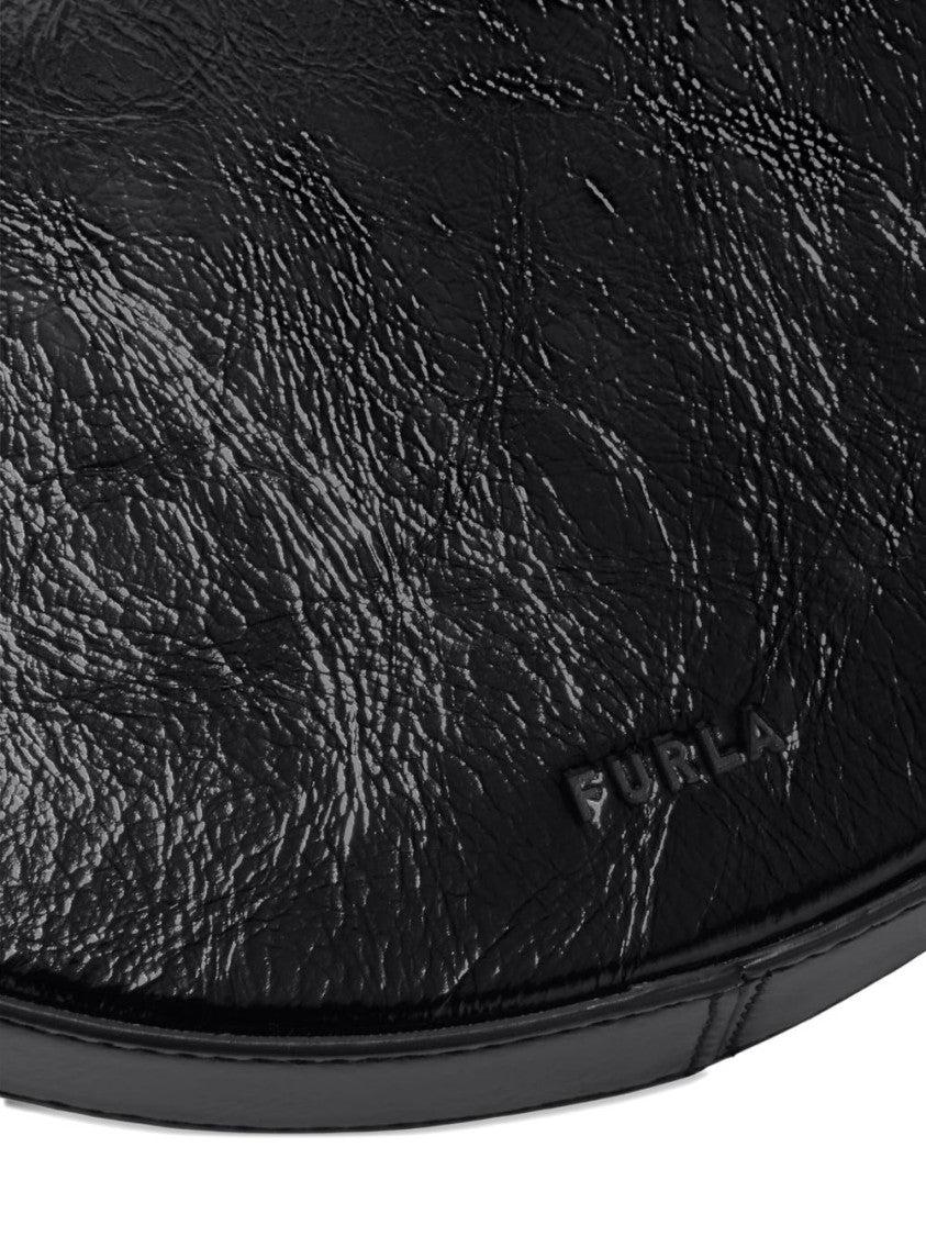 Furla Crescent-Shaped Handbag With Gold Accents