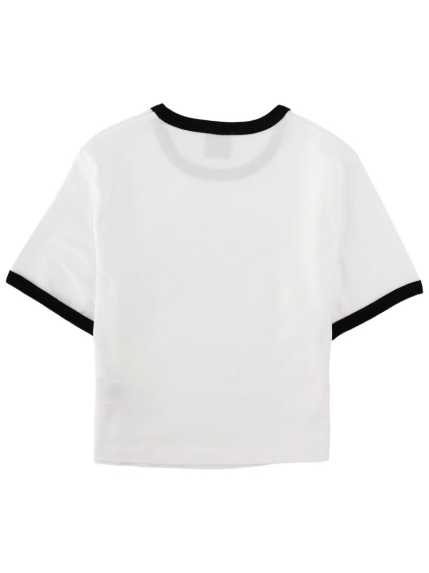 Casablanca Stacked Logo Cropped Baby Fit Cotton T-Shirt