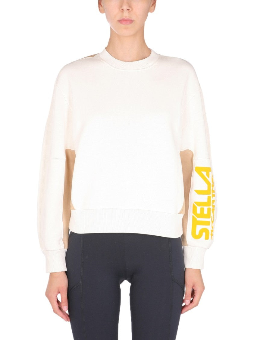 Stella Mccartney Color-Blocked Sweatshirt With Flocked Logo Detail