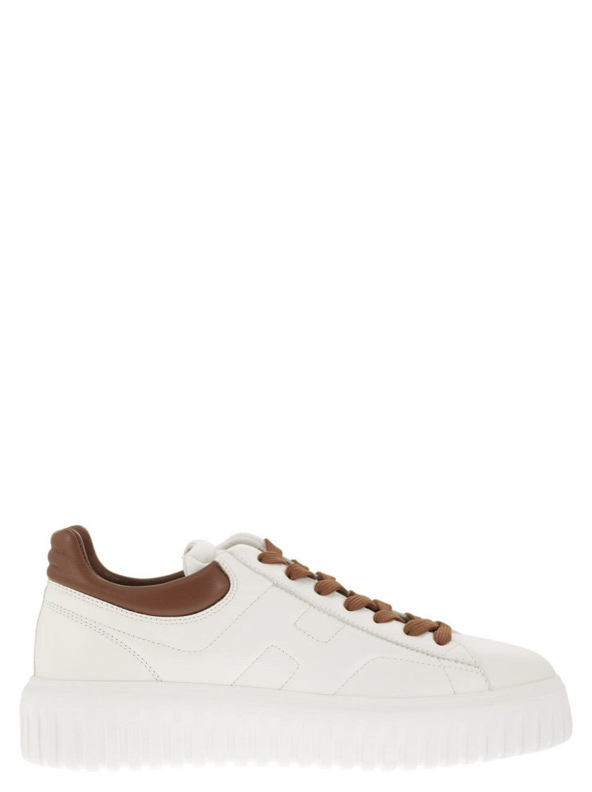 Hogan Sporty Nappa Leather Sneakers With Distinctive H Detail