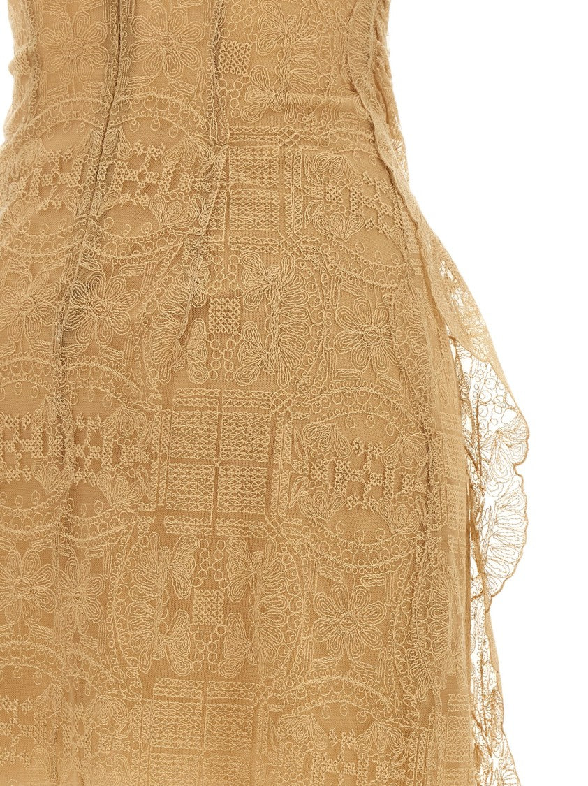 Ermanno Scervino Intricate Majolica Embroidered Sheath Dress With Thin Straps