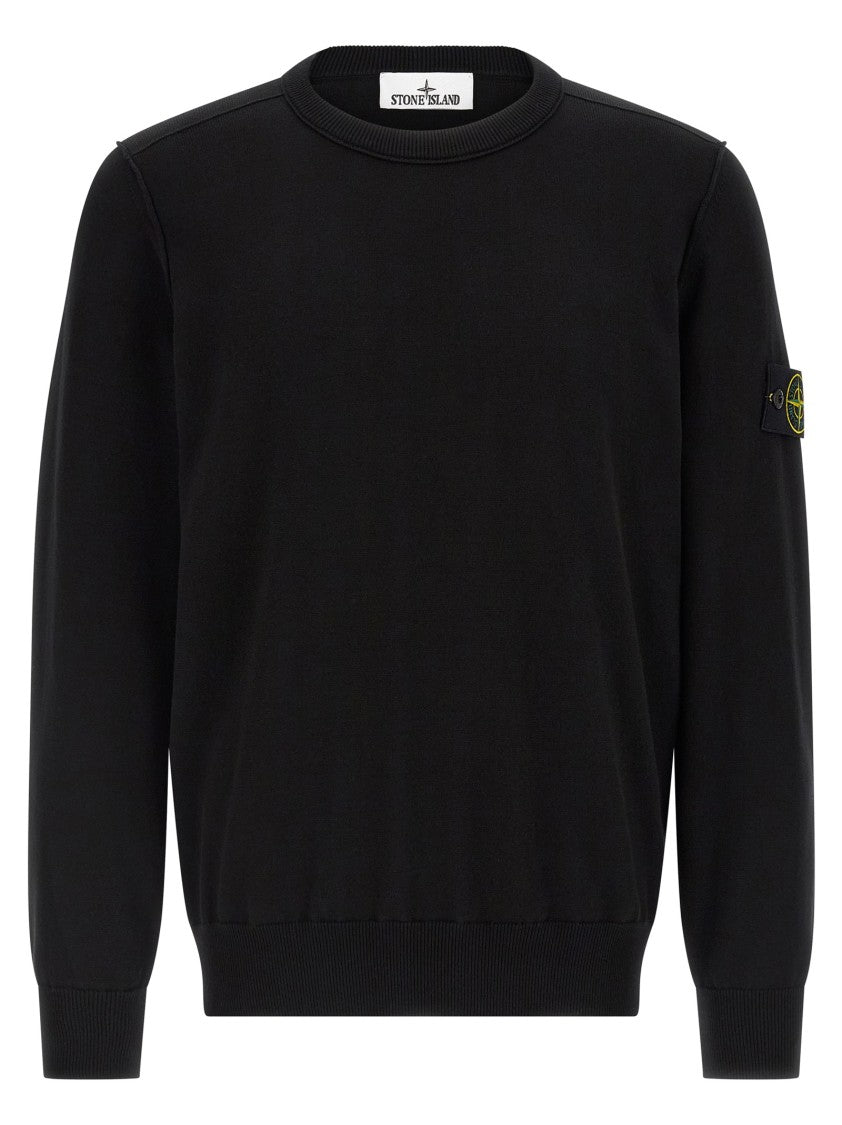 Stone Island Crew Neck Black Knit Sweater