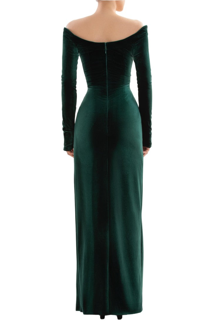 Saiid Kobeisy Velvet Long Fitted Dress