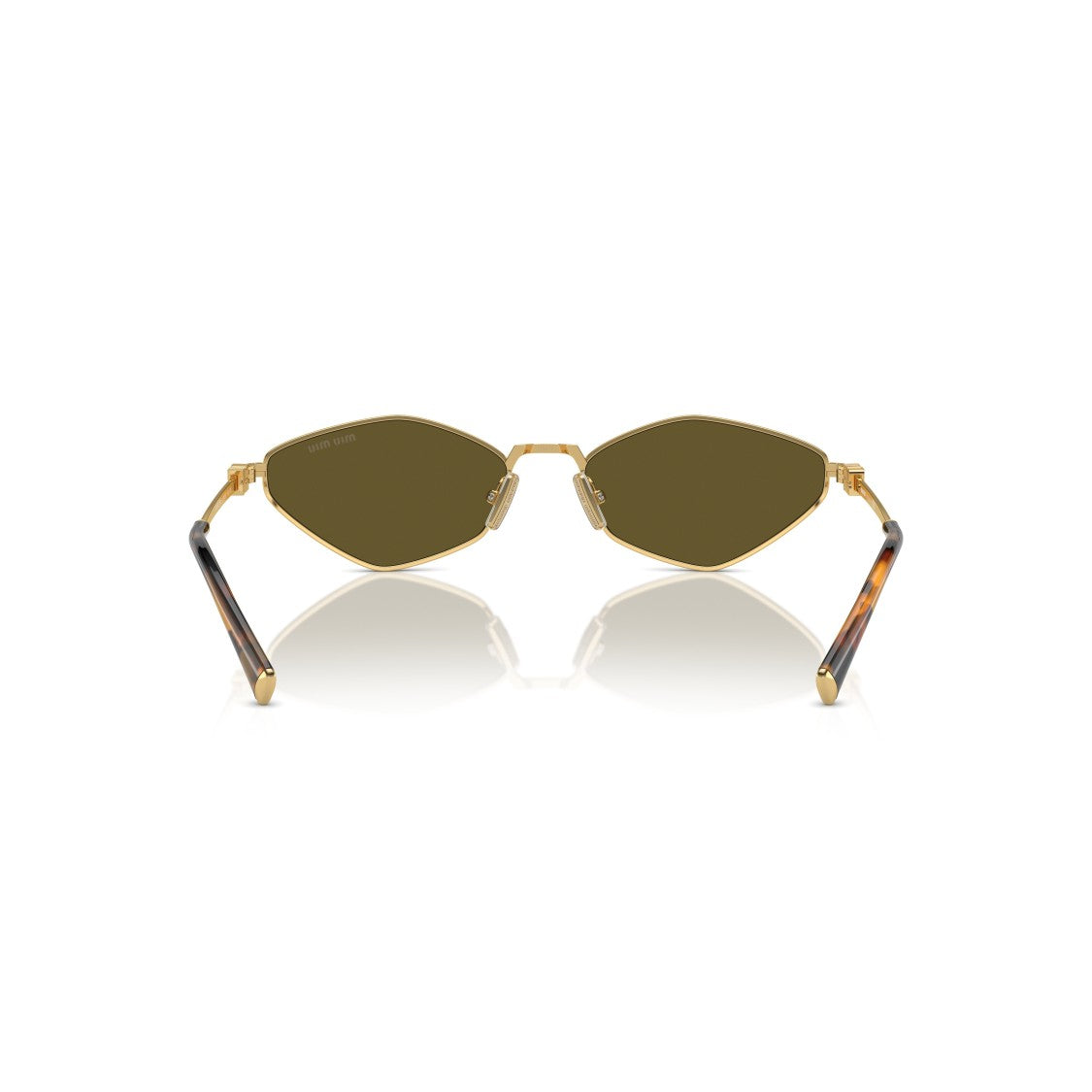 Miu Miu 0Mu 56Zs Angular Gold Metal Sunglasses