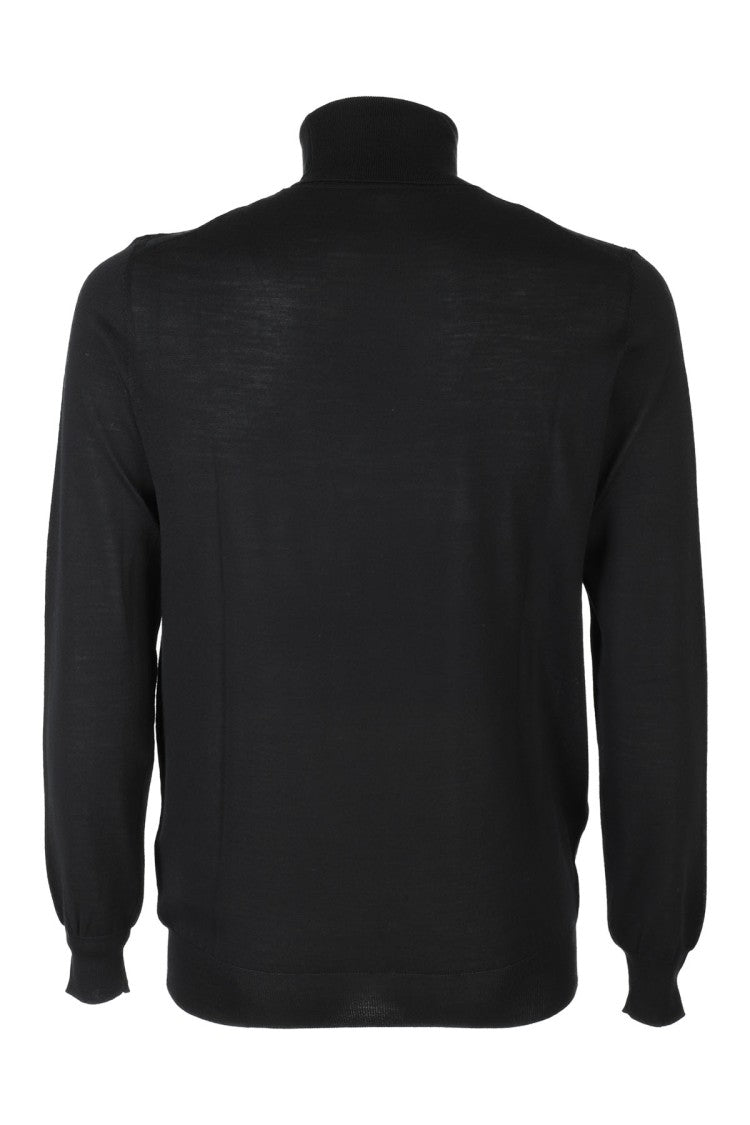 Paolo Pecora Black Virgin Wool Turtleneck