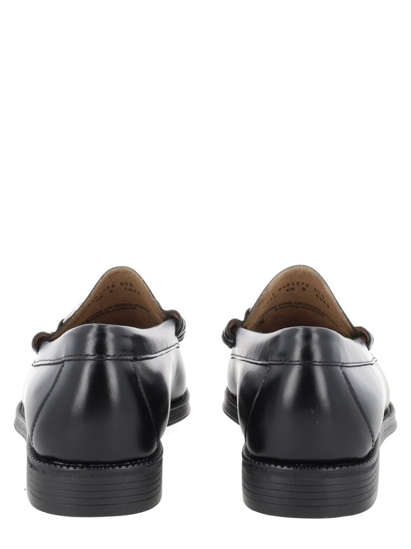 G.H. Bass Black Smooth Leather Silver Bit Loafers