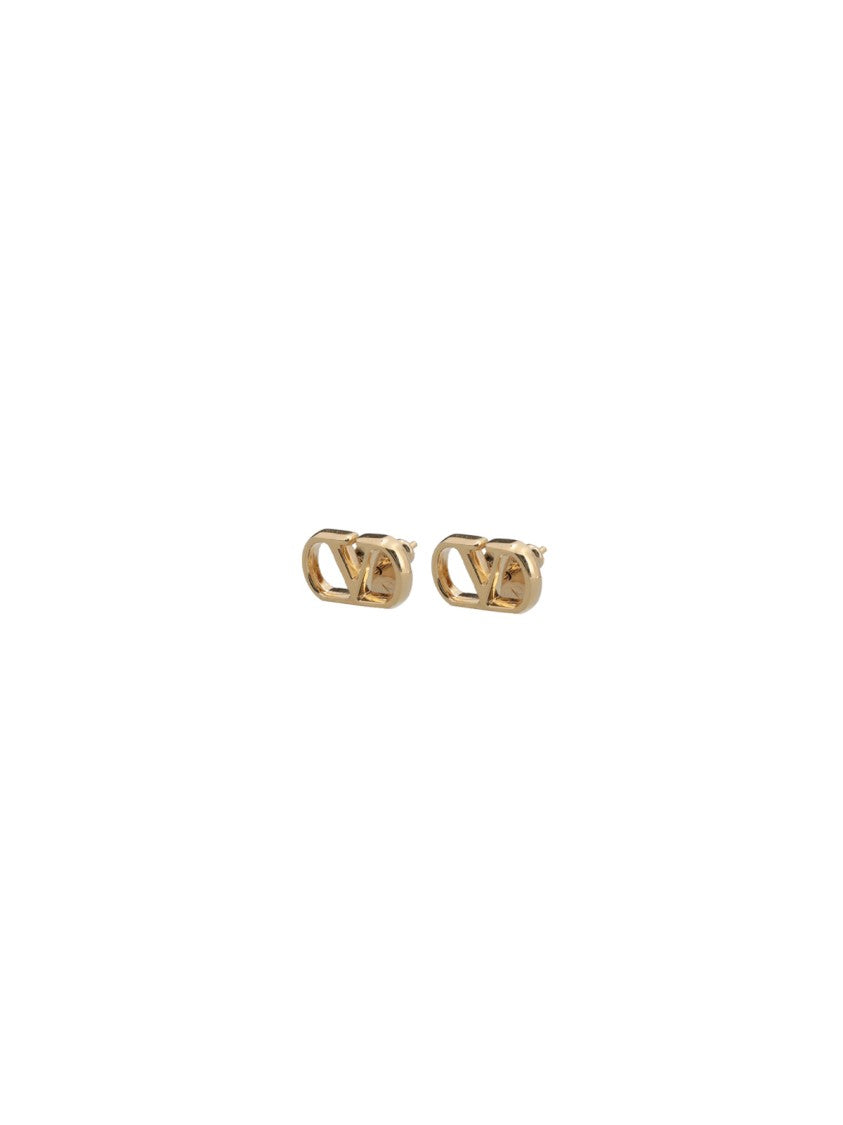 Valentino Garavani Gold Vlogo Classic Hinge Bangle Earrings