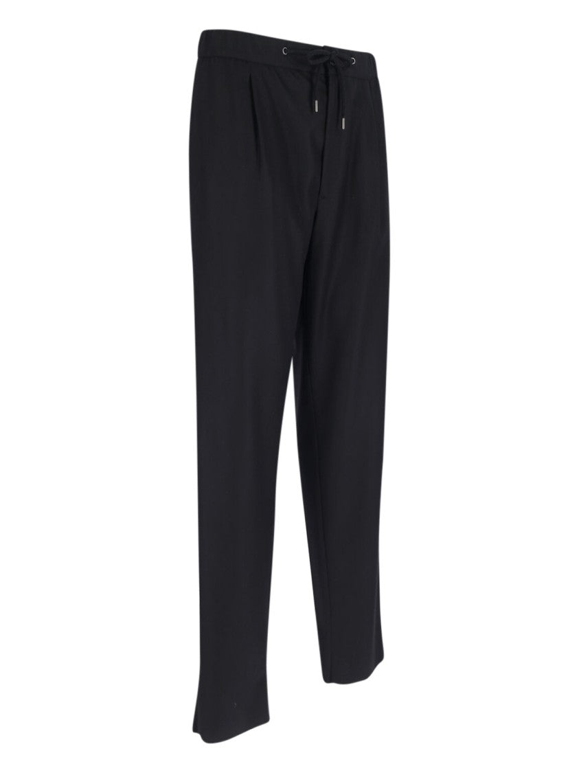 Giorgio Armani Black Cashmere Pants With Elasticized Waist