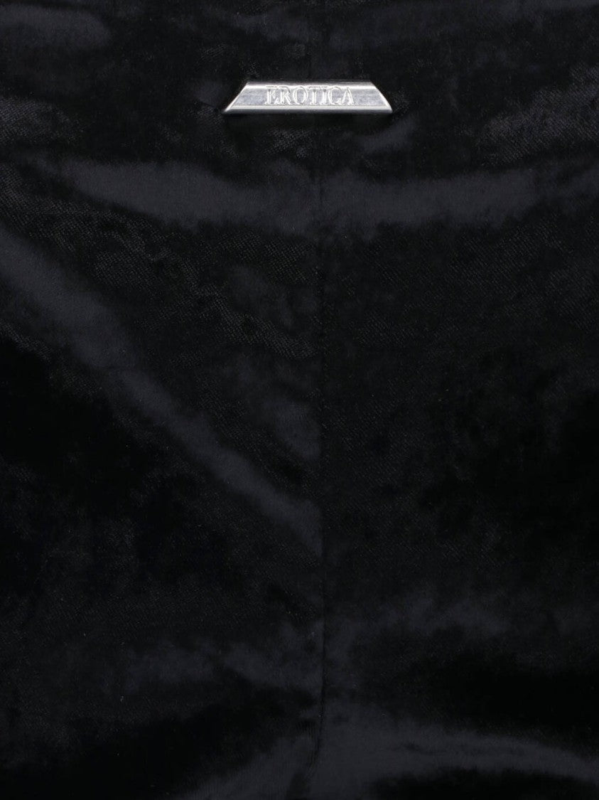 Dondup Black Velvet Cut-Out Bootcut Pants