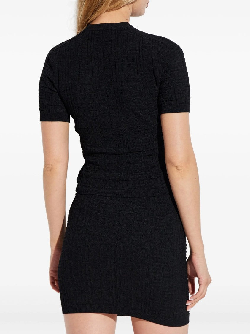 Balmain Black Classic Ss Cropped Fitted Top