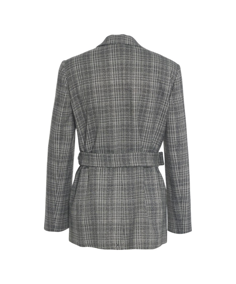 Liu Jo Glencheck Tailored Blazer With Chain Belt
