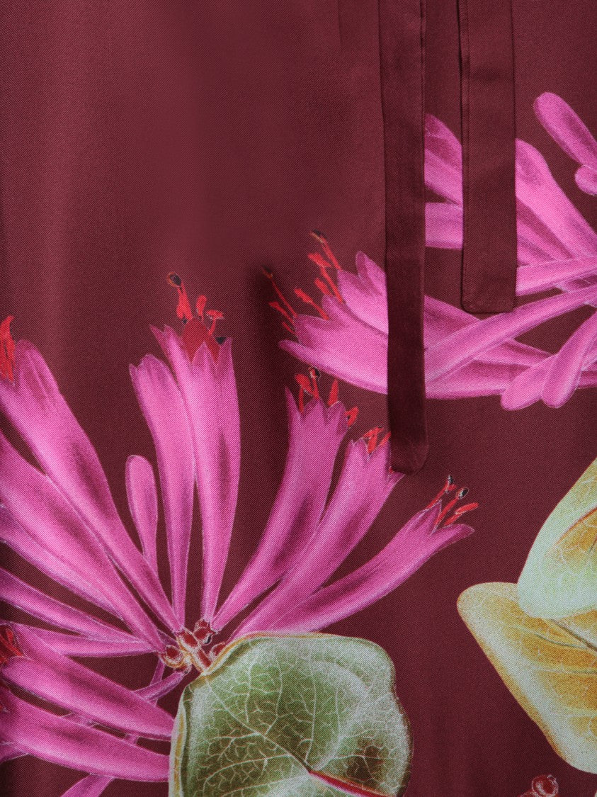 Pierre-Louis Mascia Floral Print Maxi Dress With Cinched Waist