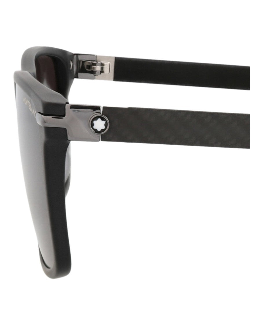 Montblanc Square-Frame Recycled Acetate Sunglasses With Textured Rubber Temples
