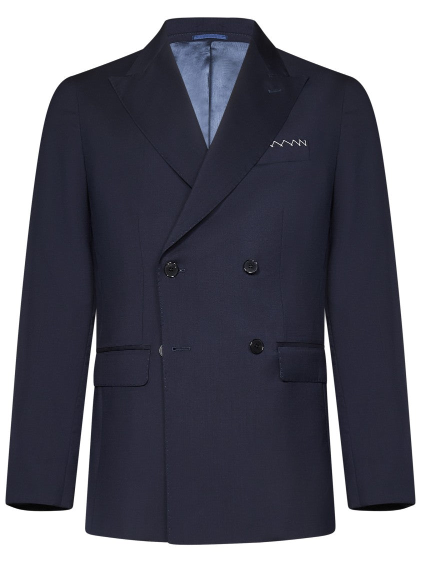 Low Brand Tropical Virgin Wool Double-Breasted Blazer