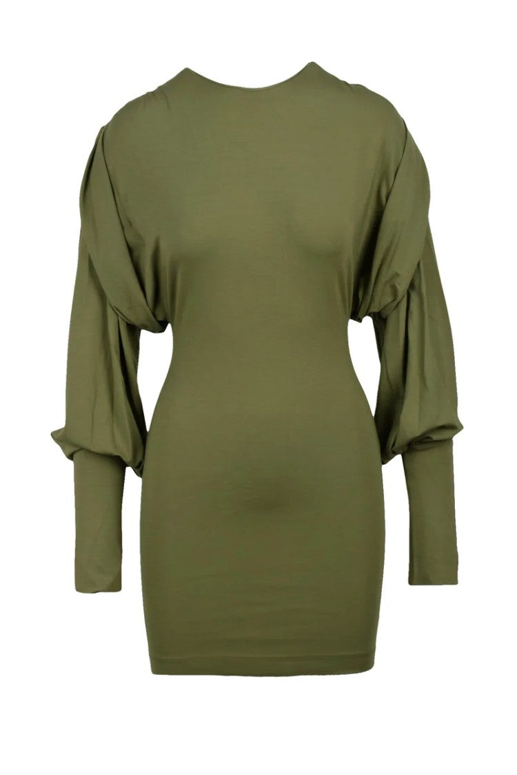 The Attico Jersey Sheath Dress - Green