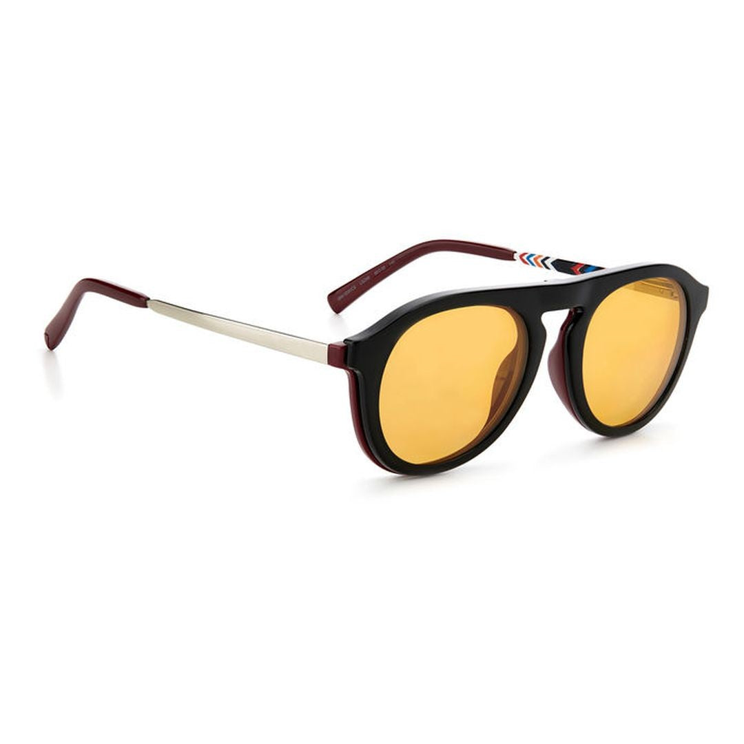 M Missoni Mmi 0030/Cs Bold Rounded Frame Sunglasses With Chevron Accents
