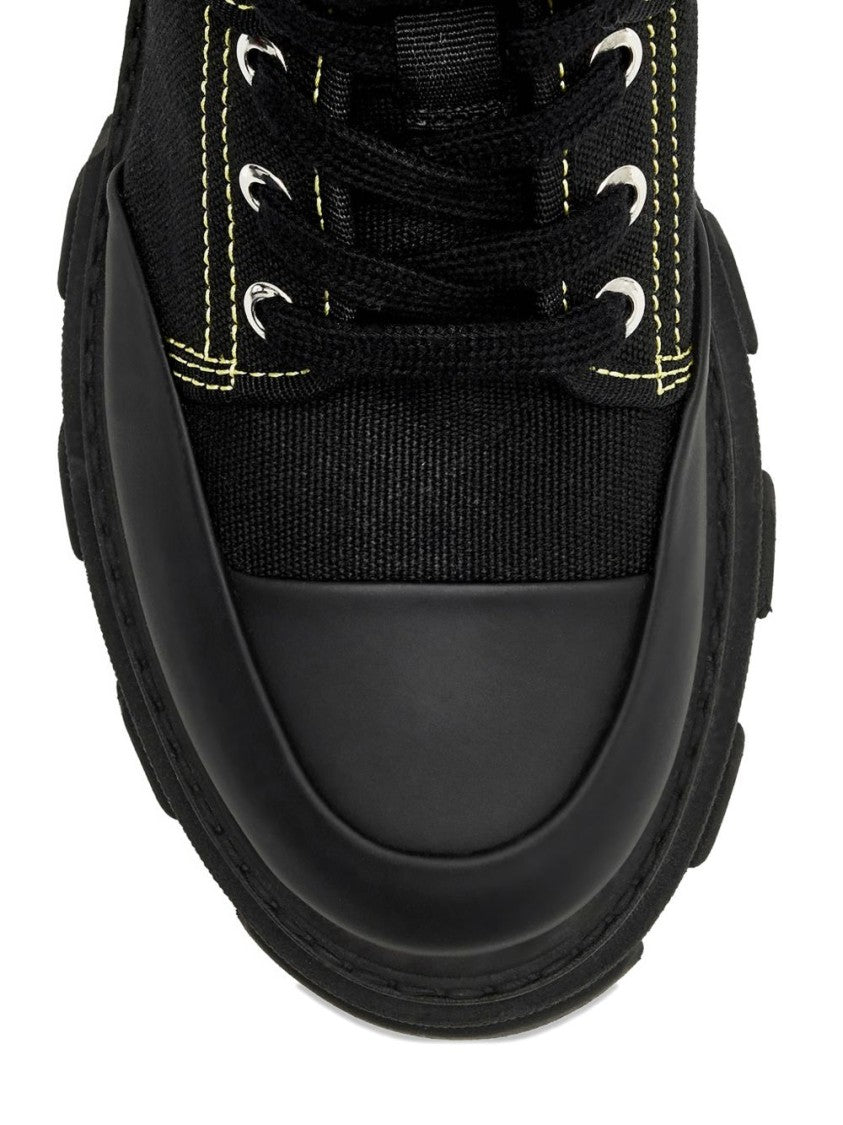 Ganni Black Chunky Lace-Up Padded Boots