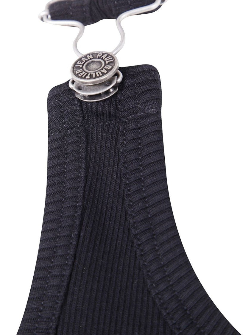 Jean Paul Gaultier Sleeveless Ribbed Top With Silver-Tone Buckle Details