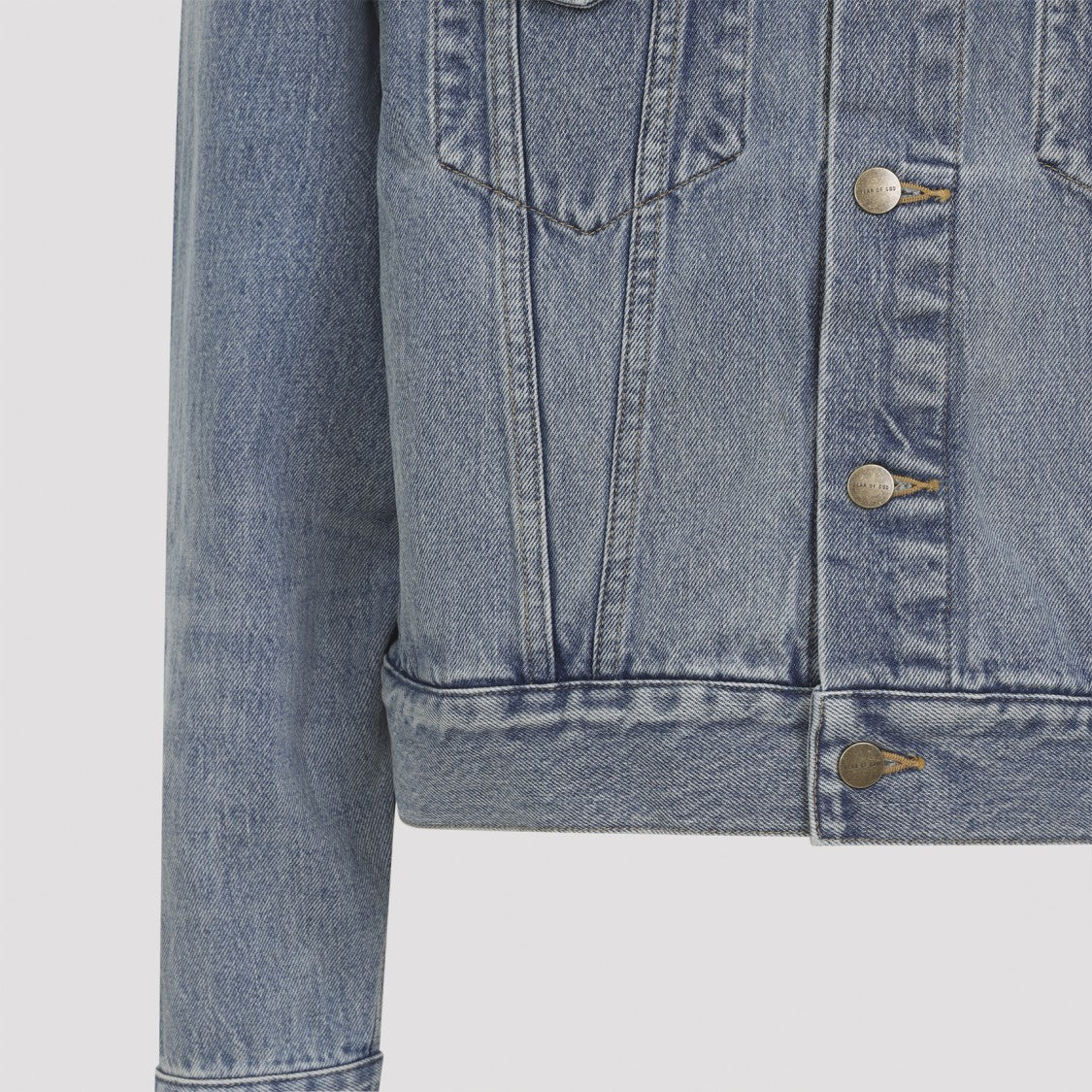 Fear Of God Light Indigo Blue Cotton Trucker Jacket With Overwashed Effect