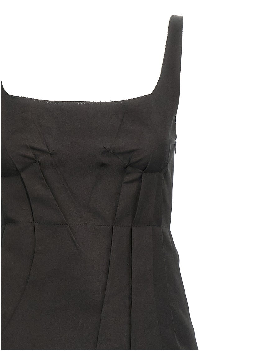 Marni Trapeze Midi Dress With Structured Bustier