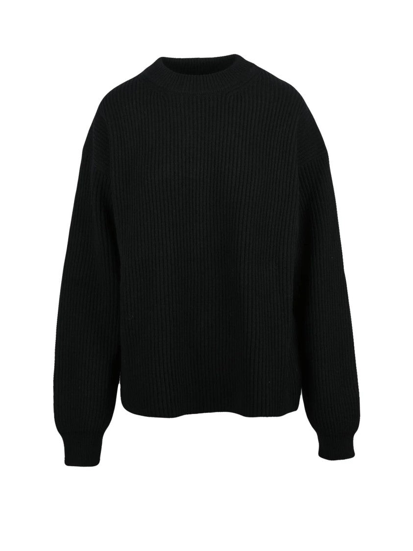 Jil Sander Ribbed Wool Crewneck Sweater With Boxy Silhouette