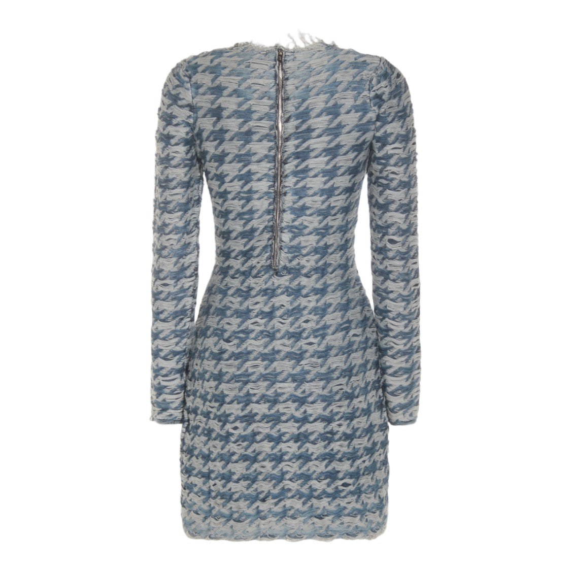 Diesel Fitted Houndstooth Mini Dress With Fringed Detailing