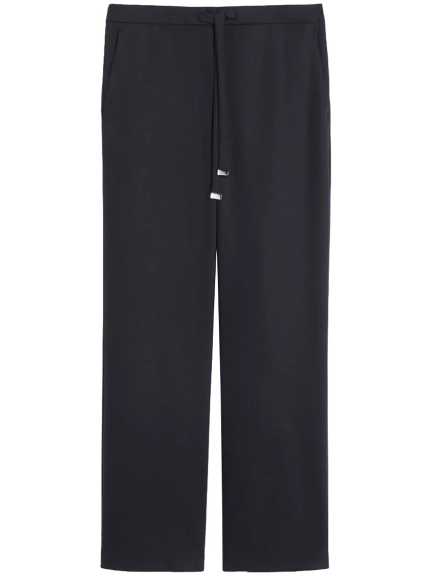 Max Mara Neutral Argenta Wide-Leg Drawstring Pants