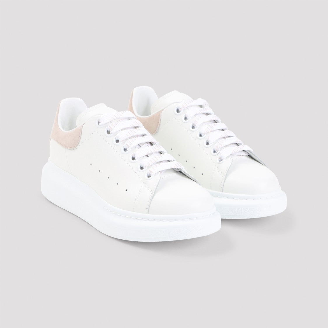 Alexander Mcqueen Calf Leather Sneakers With Elevated Rubber Sole