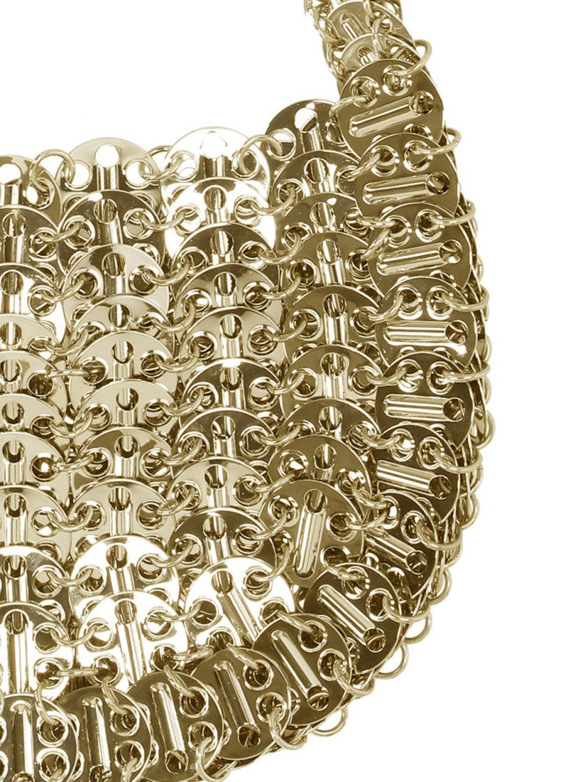 Rabanne 1969 Crescent-Shaped Shoulder Bag In Gold Steel Mesh