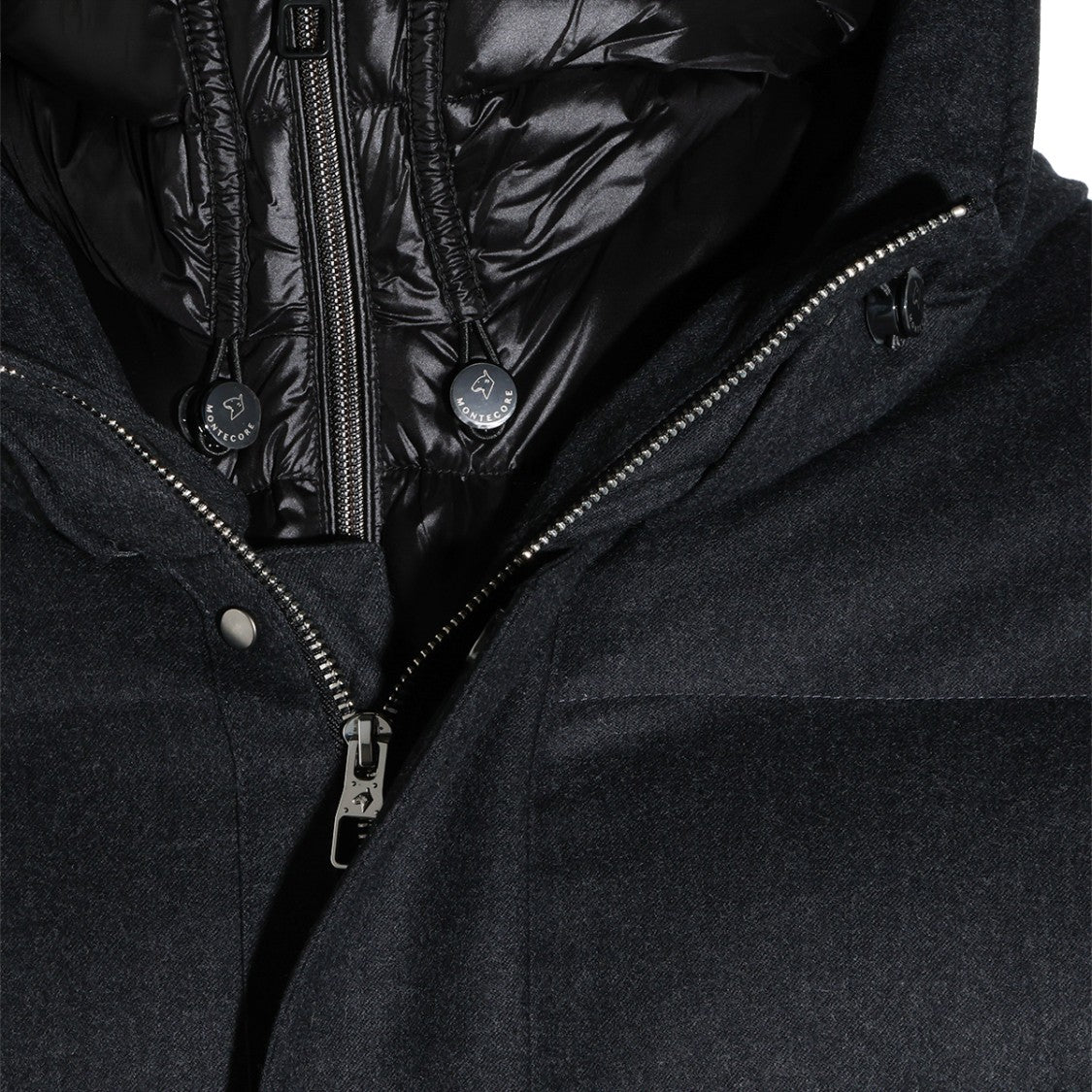Montecore Asphalt Mid-Length Hooded Puffer Down Jacket