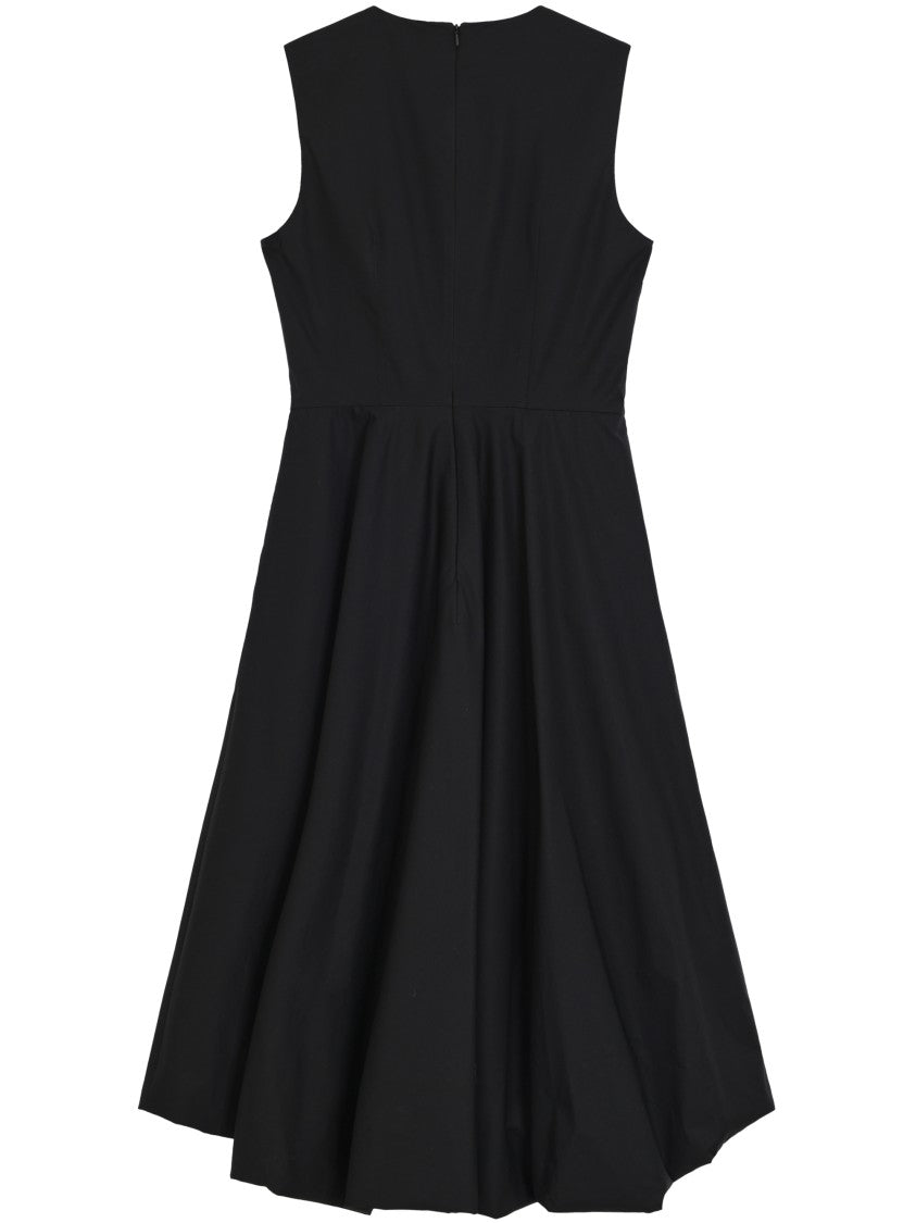 Moschino Contoured Black Dress With Cotton-Elastane Blend