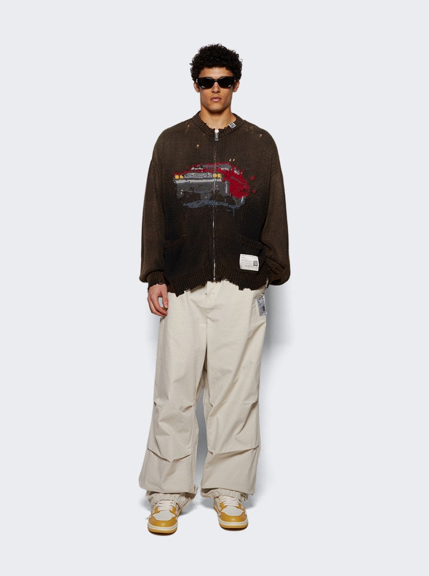 Maison Mihara Yasuhiro Car Jacquard Knit Cardigan Black