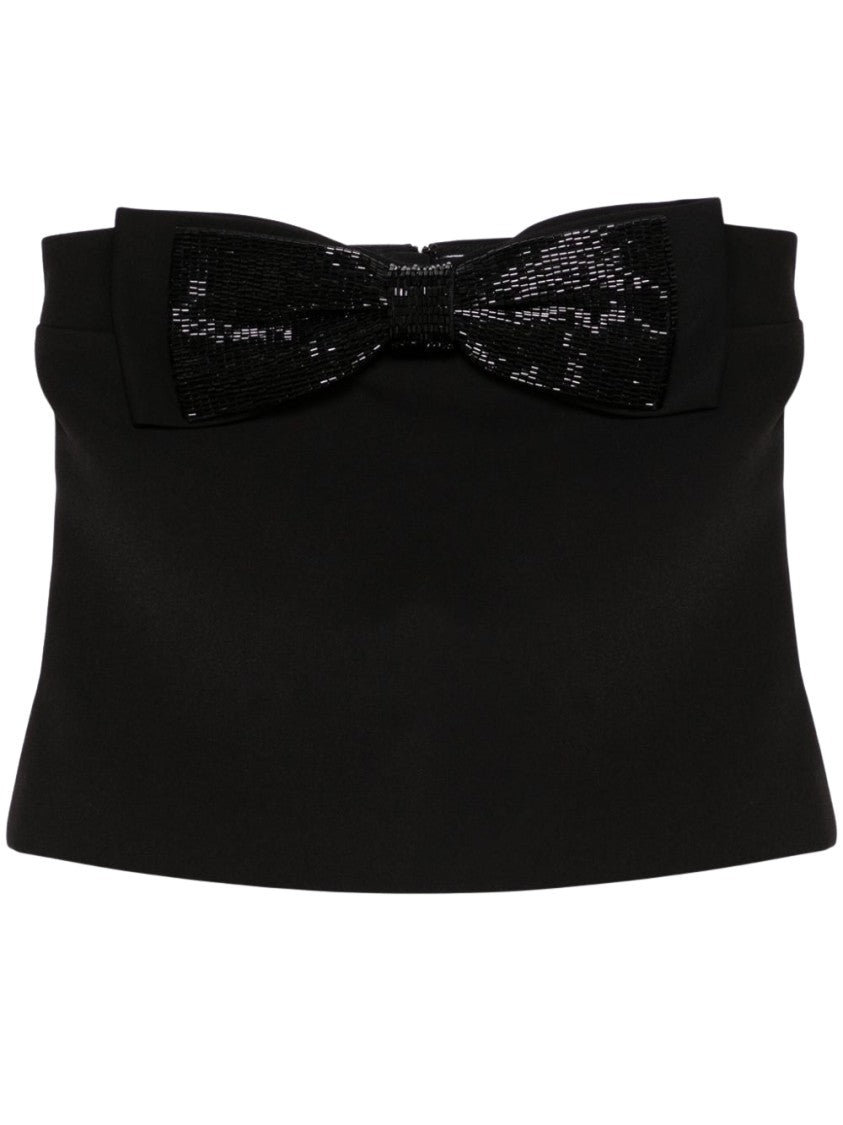 Self-Portrait Strapless Black Bandeau Top