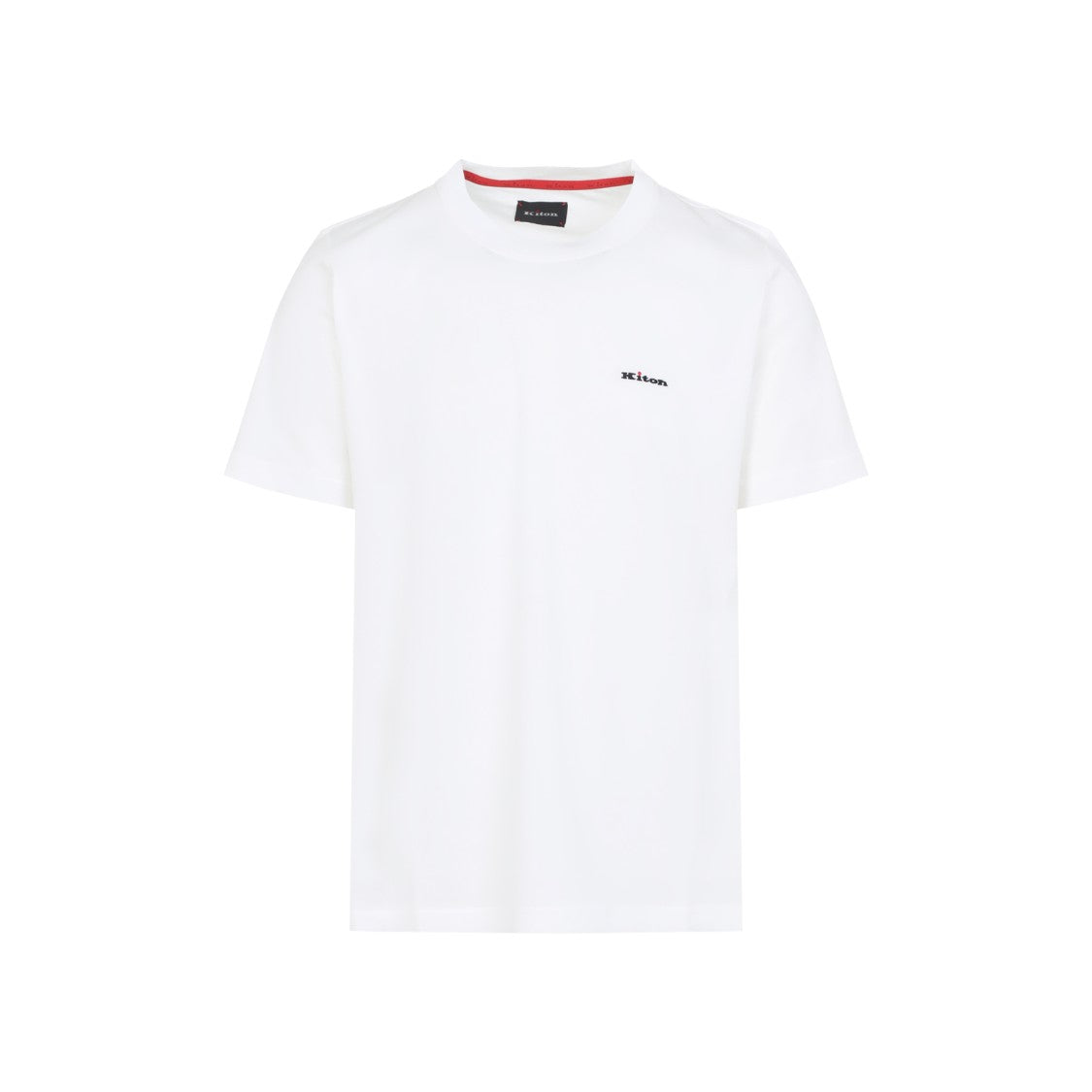 Kiton Crisp White T-Shirt With Subtle Branding