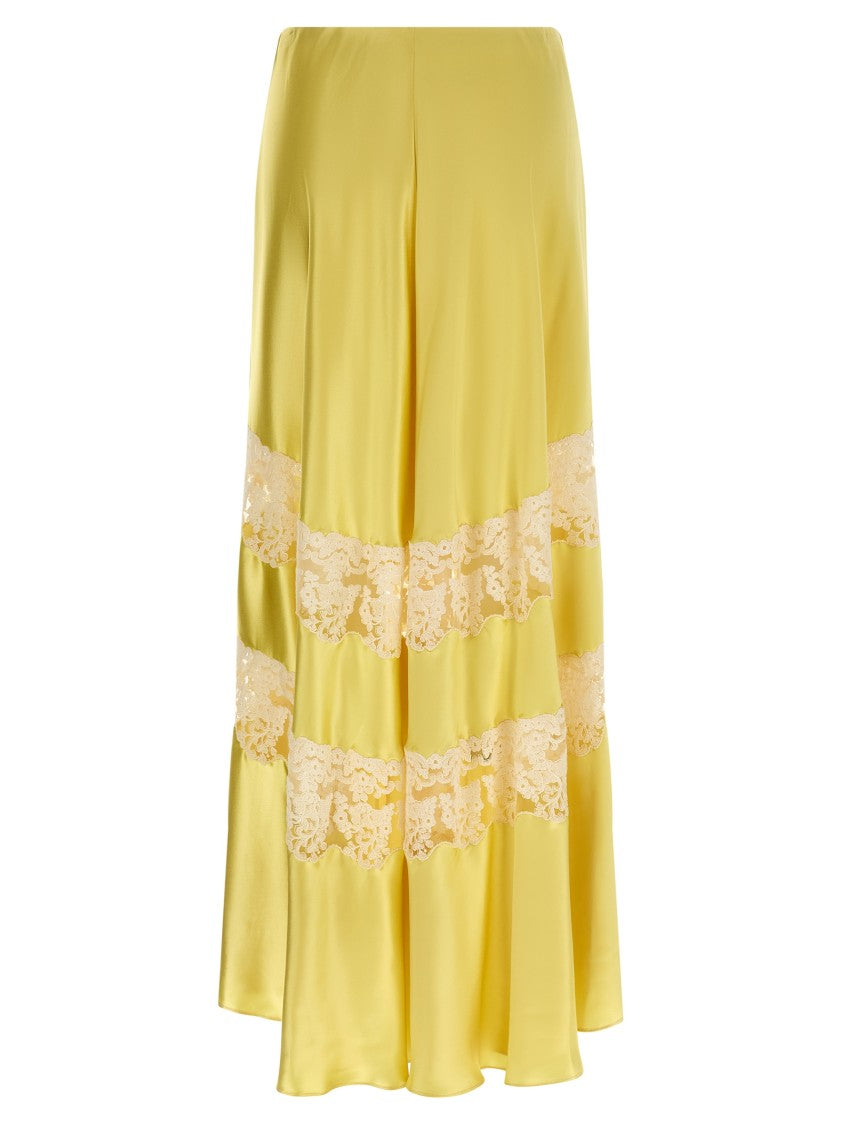 Alberta Ferretti Lace Insert Skirt