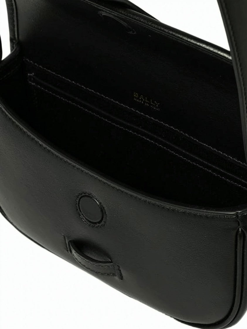 Bally Black Smooth Calf Leather Flap Crossbody Bag