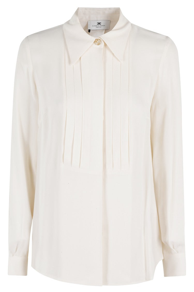 Elisabetta Franchi Pointed Collar Georgette Shirt