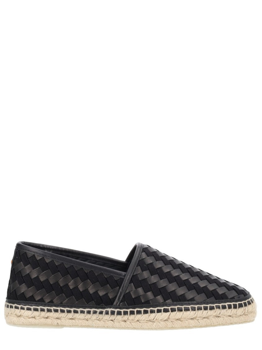 Castaner Paul Leather Woven Pattern Loafers