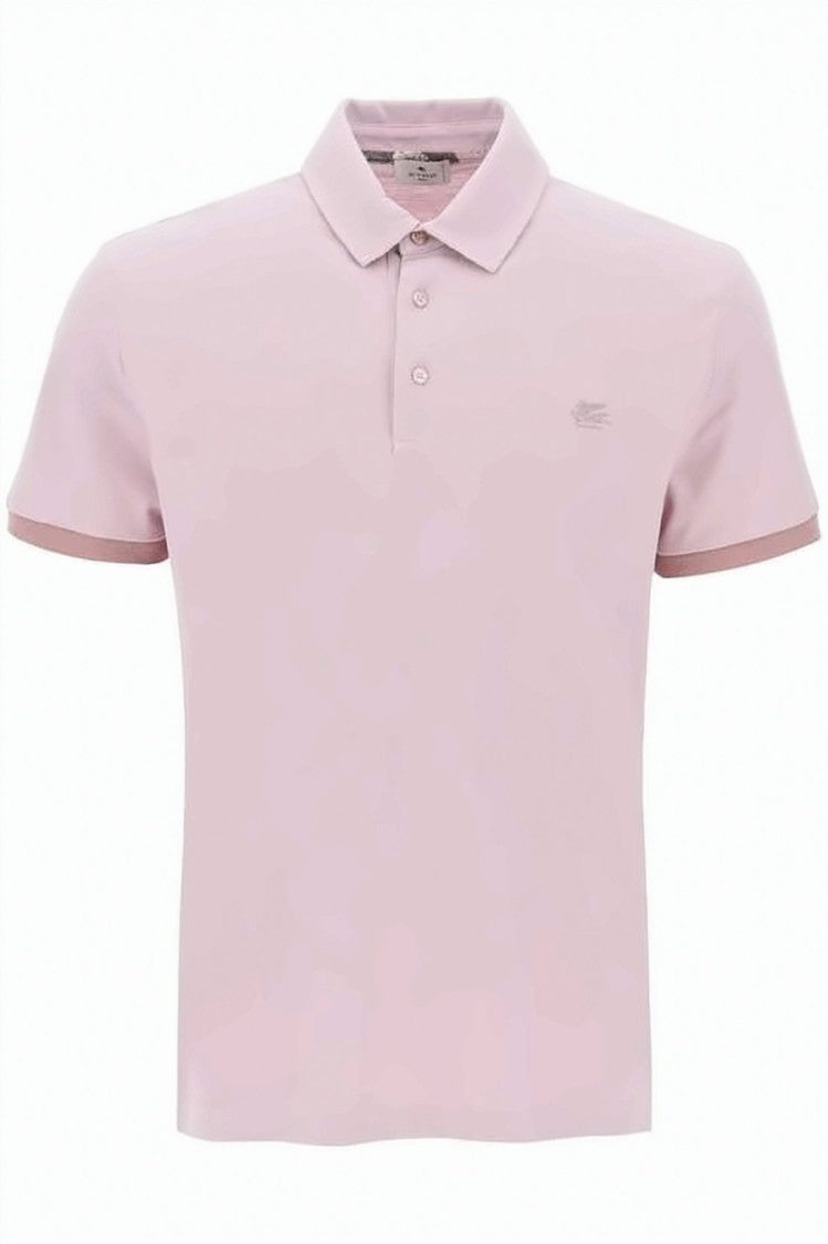 Etro Short-Sleeve Polo Shirt In Light Pink